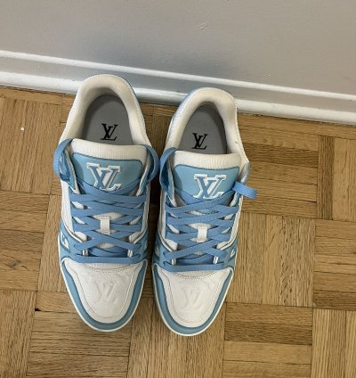 Lv Trainer Sneaker Baby Blue Size 7