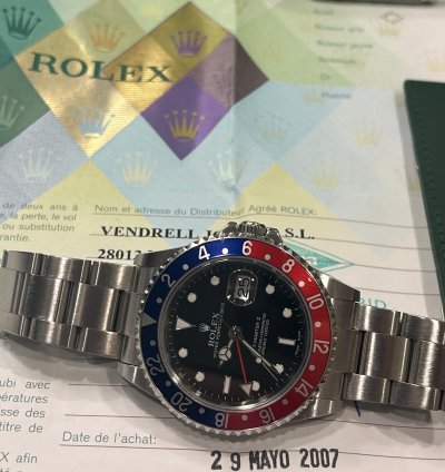 Rolex Gmt-master Ii Ii-2007-new95 -no Holles-whith Stickers-full Set