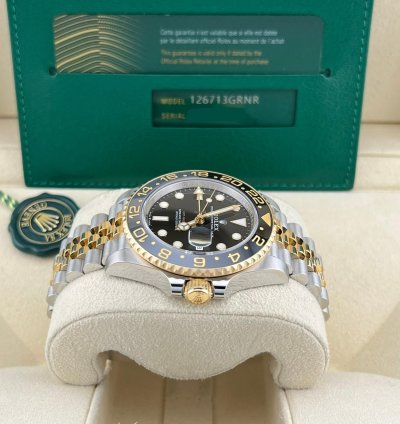 Rolex Gmt-master Ii In Stock 2024 Gmt-master Ii Black Dial 126713grnr 18k Two Tone Yg Jubilee Bracelet