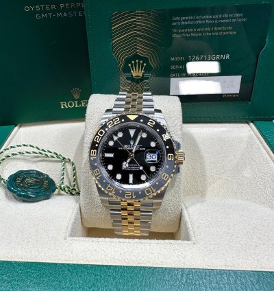 Rolex Gmt-master Ii New 2023 Jubilee Bracelet Two Tone Yellow Gold Black Gray Ceramic Bezel 40mm