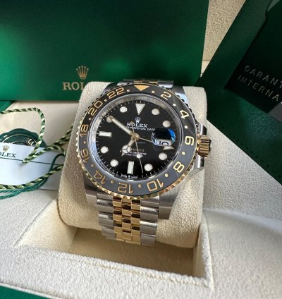 Rolex Gmt-master Ii New 2023 Jubilee Bracelet Two Tone Yellow Gold Black Gray Ceramic Bezel 40mm