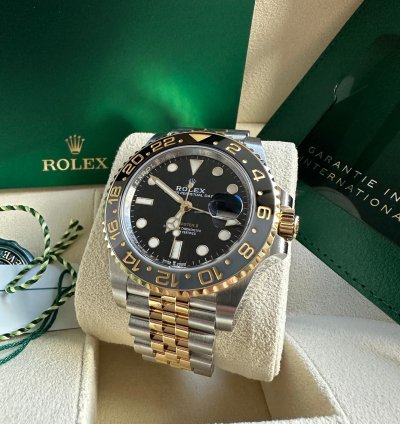 Rolex Gmt-master Ii New 2023 Jubilee Bracelet Two Tone Yellow Gold Black Gray Ceramic Bezel 40mm