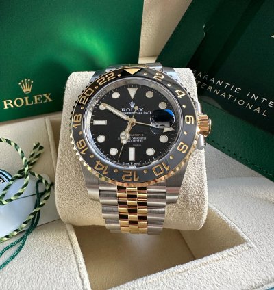 Rolex Gmt-master Ii New 2023 Jubilee Bracelet Two Tone Yellow Gold Black Gray Ceramic Bezel 40mm