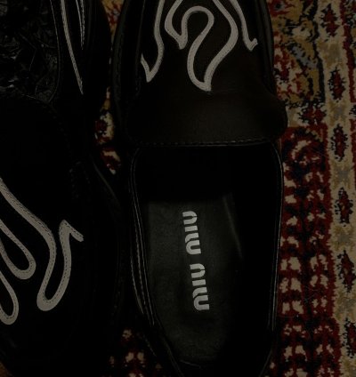 Miu Miu Flame Leather Loafers