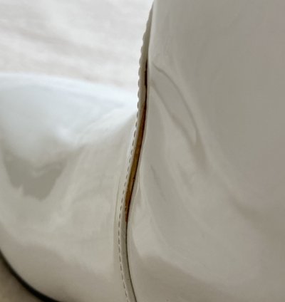 Miu Miu White Glossy Enamel Patent Leather Boots