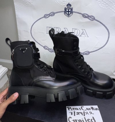 Monolith Leather And Nylon Fabric Boots