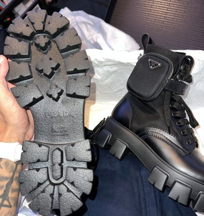 Monolith Leather And Nylon Fabric Boots
