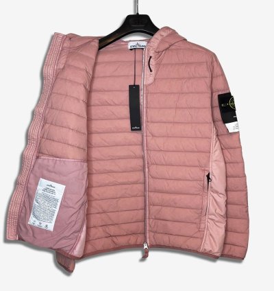 825 Stone Island Light Pink Down Stretch Nylon Jacket Nwt