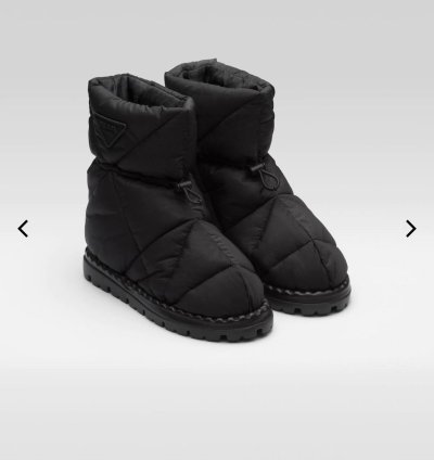 New 9 Prada Nylon Puffer Quilted Padded Boots Winter Snow