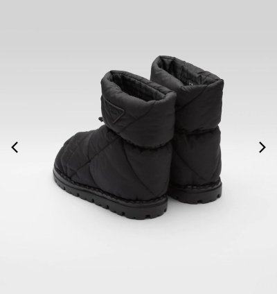 New 9 Prada Nylon Puffer Quilted Padded Boots Winter Snow