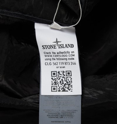 Black Striped Nylon Metal Polyamide Blend Coat