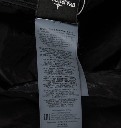 Black Striped Nylon Metal Polyamide Blend Coat