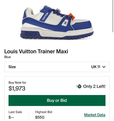 New Louis Vuitton Maxi Blue White Size 11lv