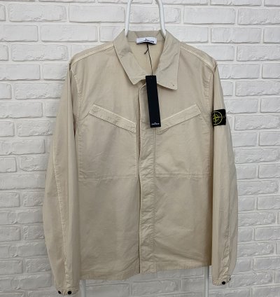 Bnwt Stone Island Stretch Twill Garment Dyed Shirt Jacket