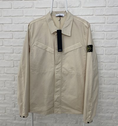 Bnwt Stone Island Stretch Twill Garment Dyed Shirt Jacket