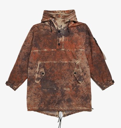 Brown And Orange Paintball Camo Elongated Jacket
