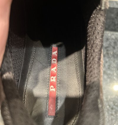 New Prada America Cup Suede Brown Black Size 8