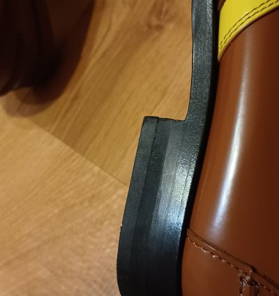New Prada Loafers Brown Yellow Stripe Logo