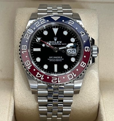 Rolex Gmt-master Ii Pepsi Gmt Jubilee Bracelet 2021 Mint 126710blro