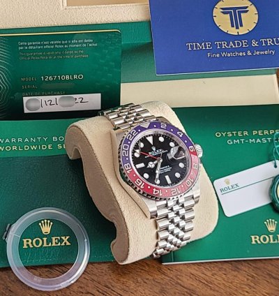 Rolex Gmt-master Ii Pepsi Jubilee New Stickers Full Set White Tag