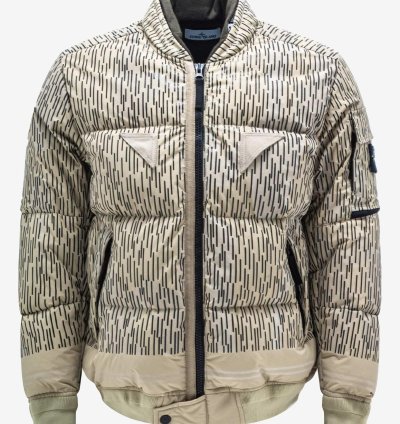 Ecru Naslan Light Watro Rain Camo Down Jacket