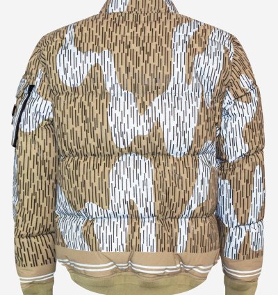 Ecru Naslan Light Watro Rain Camo Down Jacket
