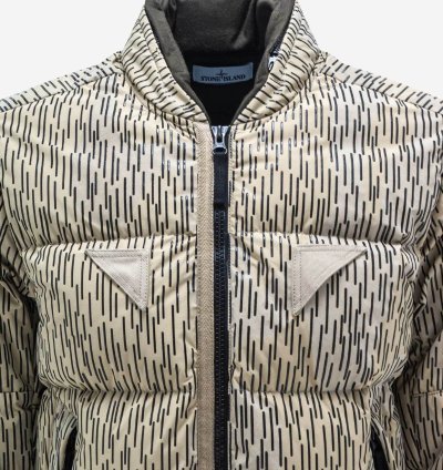 Ecru Naslan Light Watro Rain Camo Down Jacket
