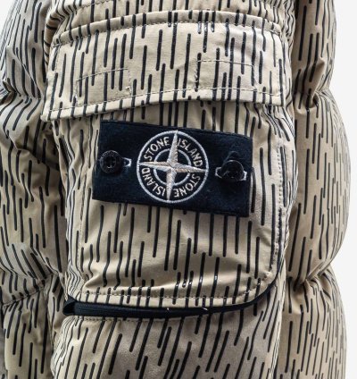Ecru Naslan Light Watro Rain Camo Down Jacket