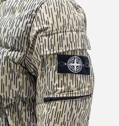 Ecru Naslan Light Watro Rain Camo Down Jacket
