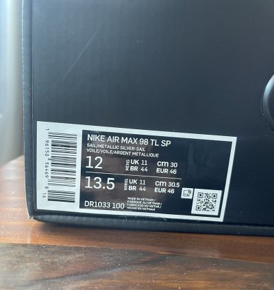 Nike Air Max 98 Tl Sp Supreme - Size Us 12