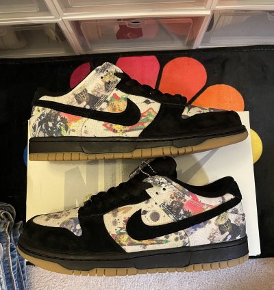 Nike Dunk Low Sb Supreme Rammellzee Size 8 5