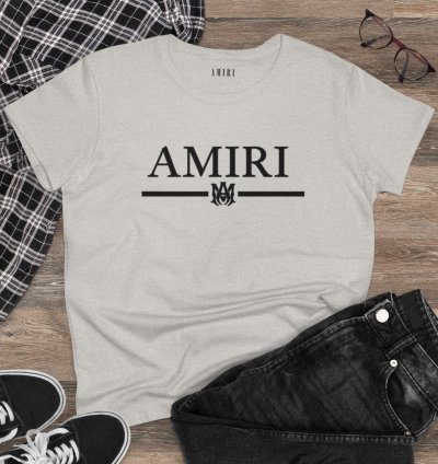 Amiri Core Womens Shirt Ash Softstyle Tee Made Usa
