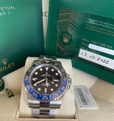 Rolex Gmt-master Ii Ref 126710blnr New 2022 Batman full Set Nos