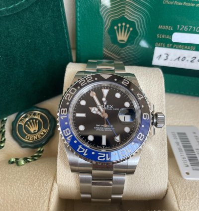Rolex Gmt-master Ii Ref 126710blnr New 2022 Batman full Set Nos