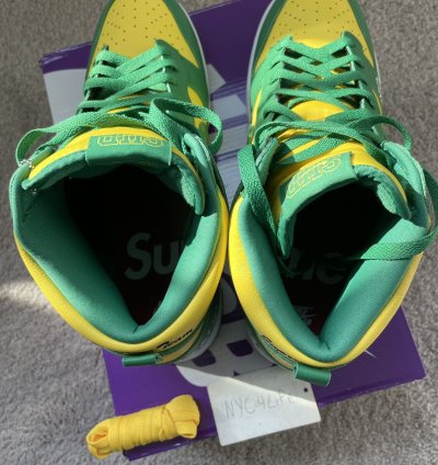 Nike Sb Dunk Hi Og Qs Supreme Brazil Sz 11 Ds