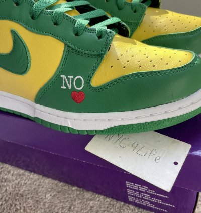 Nike Sb Dunk Hi Og Qs Supreme Brazil Sz 11 Ds
