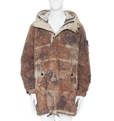 New Stone Island Paintball Camo Cotton Cordura Brown Printed Anorak Parka