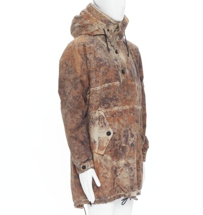 New Stone Island Paintball Camo Cotton Cordura Brown Printed Anorak Parka