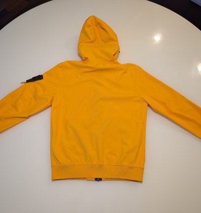 Nylon Fleece-lined Logo Patch Hooded Zip-up Jacket