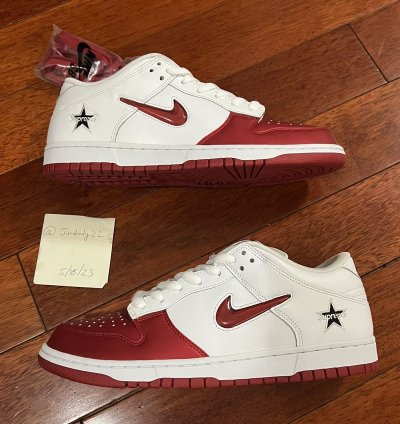 Nike Sb Dunk Low Supreme Jewel Swoosh Red