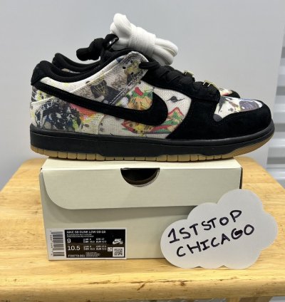 Nike Sb Dunk Low Supreme Rammellzee Size 9 Black New