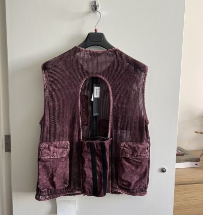 Ripstop Cotton Mesh Pigment Dyed Utility Vest Burgundy