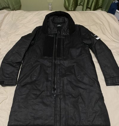 Rubberized Linen Fishtail Parka