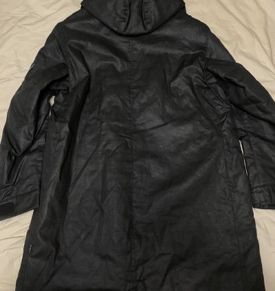 Rubberized Linen Fishtail Parka