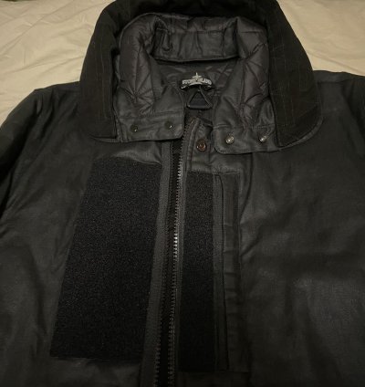 Rubberized Linen Fishtail Parka