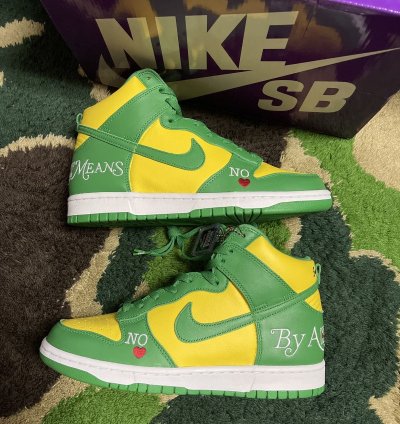 Nike Sb Supreme Dunk High Og Qs Brazil Dn3741700 Sz 9
