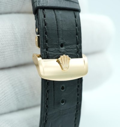 Rolex 1908 39 Mm Black Dial Black Leather Strap Complete Set 2024 Unworn 52508