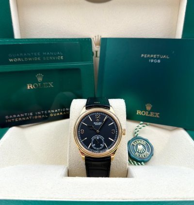 Rolex 1908 39mm Black Dial Yellow Gold 52508 Unworn 2024