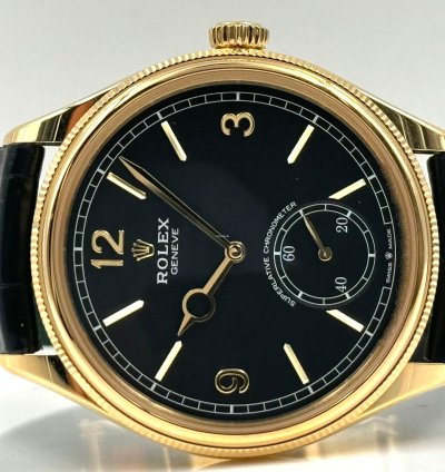 Rolex 1908 39mm Black Dial Yellow Gold 52508 Unworn 2024