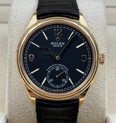 Rolex 1908 39mm Black Dial Yellow Gold 52508 Unworn 2024